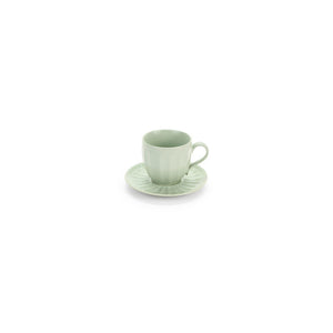 Tazza con piattino stoneware verde